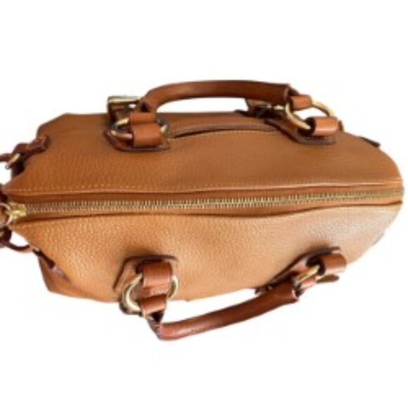 Dooney & Bourke Bristol Caramel Pebbled Leather Satchel - Picture 3 of 11